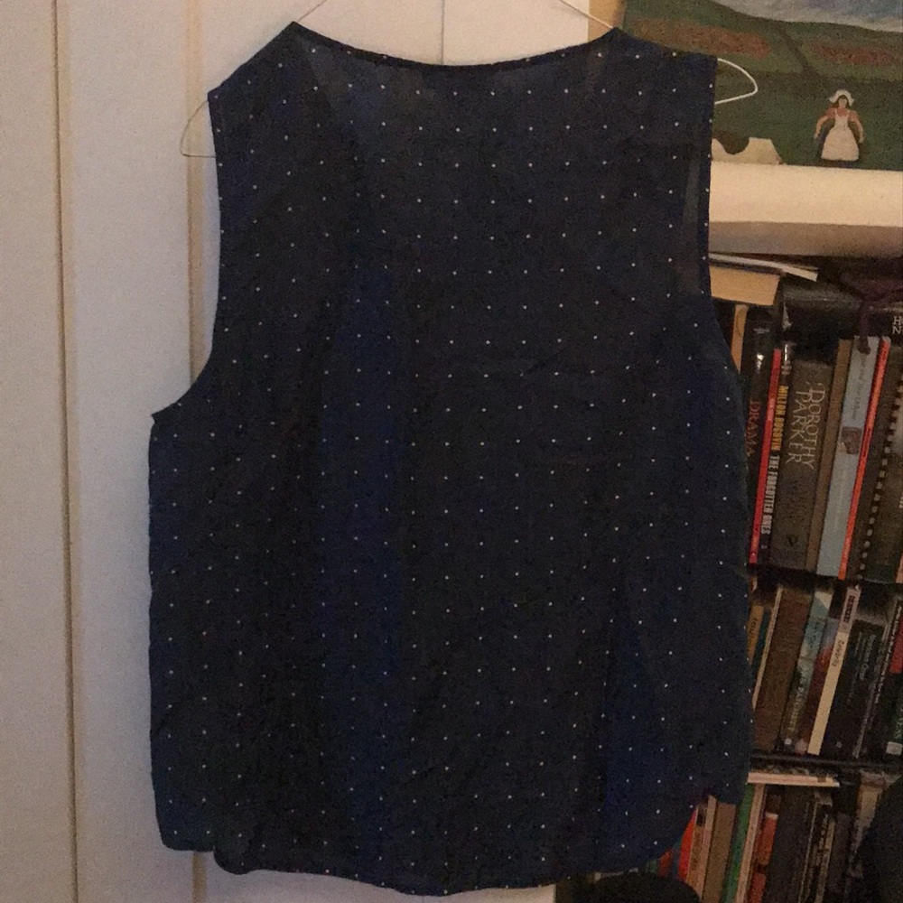 J. Crew silk sleeveless blouse; small polka-dots - Picture 4 of 4